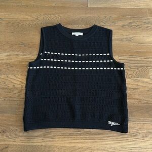 St. John Women’s Navy Sleeveless Sweater - Petite